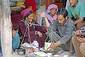 Ladakh - Shergol monastery, preparring tsampa